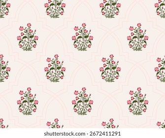 Vector Dibujado a mano flores geométricas coloridas, patrones sin costuras con flores para la tela, textiles, ropa, papel de regalo, telón de fondo, Anuncio, ilustración, fondos abstractos.
