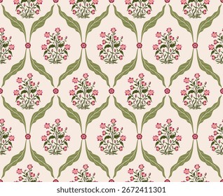 Vector Hand drawn colourful geometric flowers, seamless patterns with floral for fabric, textiles, clothing, wrapping paper, backdrop, banner, illustration, abstract backgrounds.
