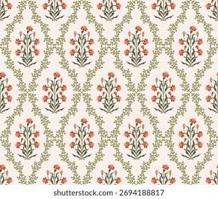 Vector Hand drawn colourful geometric flowers Motifs African boho paisley, seamless patterns with floral for fabric Ethnic Indian Pattern, textiles, clothing, wrapping paper, backdrop, banner.
