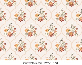 Vector Dibujado a mano de flores geométricas coloridas Motivos boho africano paisley, patrones sin costuras con tela floral para el patrón étnico indio, textiles, ropa, papel de embalaje, telón de fondo, Anuncio.
