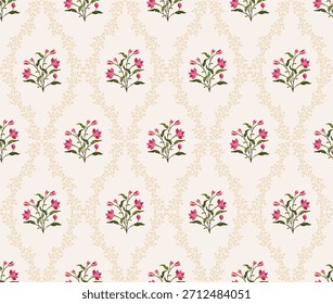 Vector Dibujado a mano de flores geométricas coloridas Motivos boho africano paisley, patrones sin costuras con tela floral para el patrón étnico indio, textiles, ropa, papel de embalaje, telón de fondo, Anuncio.
