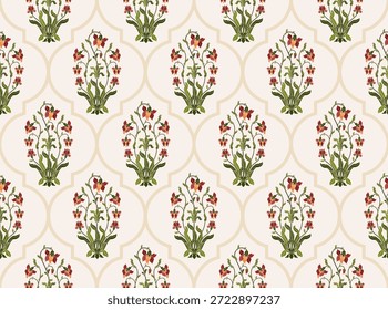Vector Dibujado a mano de flores geométricas coloridas Motivos boho africano paisley, patrones sin costuras con tela floral para el patrón étnico indio, textiles, ropa, papel de embalaje, telón de fondo, Anuncio.
