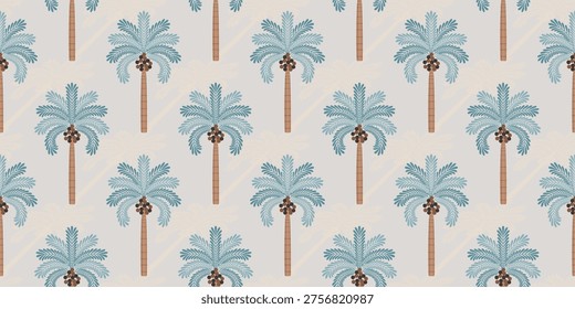 Vector Hand drawn colourful geometric flowers, palm tree, seamless patterns for fabric tropical Pattern, textiles, clothing, wrapping paper, backdrop, banner.
