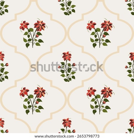 Vector Hand drawn colourful geometric flowers, seamless patterns with floral for fabric, textiles, clothing, wrapping paper, backdrop, banner, illustration, abstract backgrounds.
