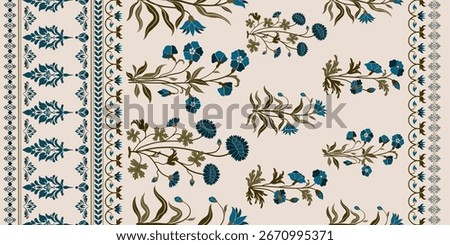 Vector Hand drawn colourful geometric flowers Motifs African boho paisley, seamless patterns with floral for fabric Ethnic Indian Pattern, textiles, clothing, wrapping paper, backdrop, banner.
