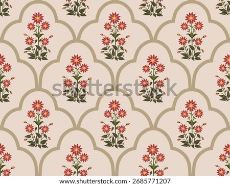 Vector Hand drawn colourful geometric flowers Motifs African boho paisley, seamless patterns with floral for fabric Ethnic Indian Pattern, textiles, clothing, wrapping paper, backdrop, banner.
