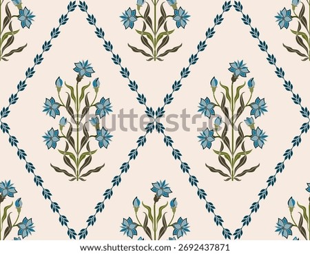 Vector Hand drawn colourful geometric flowers Motifs African boho paisley, seamless patterns with floral for fabric Ethnic Indian Pattern, textiles, clothing, wrapping paper, backdrop, banner.
