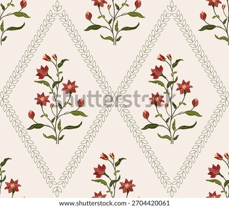 Vector Hand drawn colourful geometric flowers Motifs African boho paisley, seamless patterns with floral for fabric Ethnic Indian Pattern, textiles, clothing, wrapping paper, backdrop, banner.
