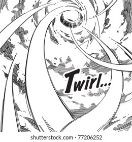 Vector Hand Drawn Comical Background - Whirlwind