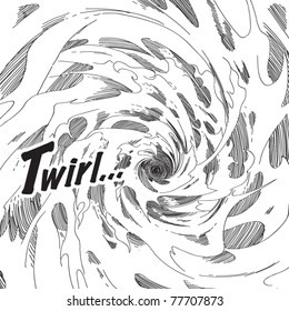 Vector Hand Drawn Comical Background - Whirlwind