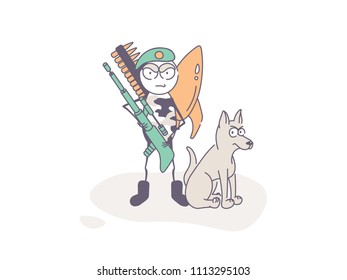 VECTOR Hand drawn comics heroes, line art, cartoon illustration. Doodle cute miniature with funny friends
