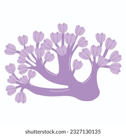 Vector hand drawn coral. Underwater flora, sea plants. Vector illustration