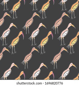 Vector hand drawn crane birds in different positions set. Sketch flying white animals taking off, cleaning feathers, standing. Elegant storks, symbols of china and asia.