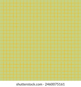 Vector hand drawn crayon checkered pattern. Grunge Doodle Plaid geometrical green yellow white brush texture. pencil Crossing lines. Abstract pattern