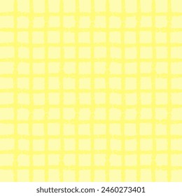 Vector hand drawn crayon checkered pattern. Grunge Doodle Plaid geometrical yellow white brush texture. pencil Crossing lines. Abstract pattern