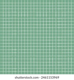 Vector hand drawn crayon checkered pattern. Grunge Doodle Plaid geometrical green white brush texture. pencil Crossing lines. Abstract pattern