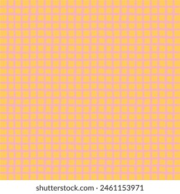 Vector hand drawn crayon checkered pattern. Grunge Doodle Plaid geometrical yellow pink white brush texture. pencil Crossing lines. Abstract pattern