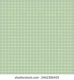 Vector hand drawn crayon checkered pattern. Grunge Doodle Plaid geometrical green yellow white brush texture. pencil Crossing lines. Abstract pattern