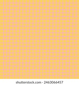 Vector hand drawn crayon checkered pattern. Grunge Doodle Plaid geometrical pink yellow white brush texture. pencil Crossing lines. Abstract pattern