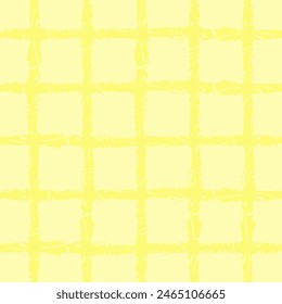 Vector hand drawn crayon checkered pattern. Grunge Doodle Plaid geometrical blue white brush texture. pencil Crossing lines. Abstract pattern