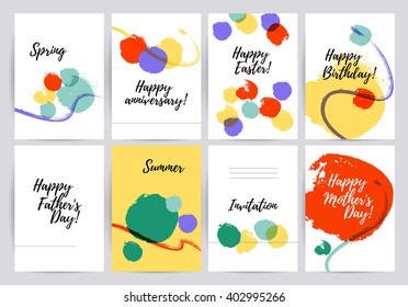Vector hand drawn creative card. Easter congratulation holiday card. Invitation design. Mother's day, father's day postcard. Love memory card. Happy birthday party invitation.
