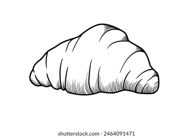 Vector hand drawn croissant bakery. croissant hand drawing retro style