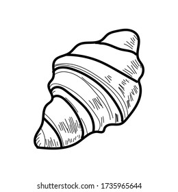 Vector handgezeichnete Croissant Ikone Bäckerei für Design-Menü Café, Etikett und Verpackung 