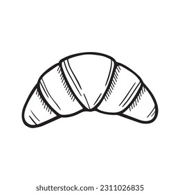 Vector hand drawn croissant icon - Shutterstock ID 2311026835