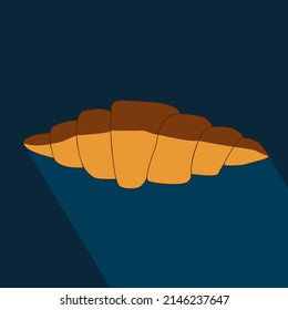  vector hand drawn croissant icons, different styles. Outline, silhouette, flat, cartoon croissants  on blue background for design menu cafe,bistro, restaurant, label and packaging.