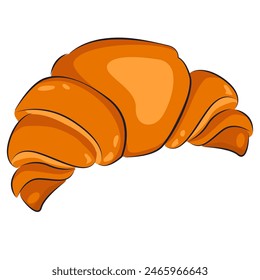 Vector hand drawn croissant, icons. Bakery croissant. Vector isolated on white background for design menu,bistro, restaurant, label and packaging. Trendy illustration. Cartoon style.