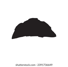 Silueta de croissant de hoja vectora aislada en fondo blanco