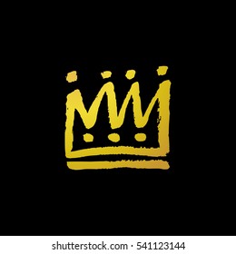 Vector hand drawn crown with paint texture.
