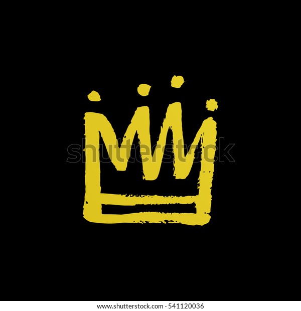 Vector Hand Drawn Crown Paint Texture Stock Vector (Royalty Free) 541120036