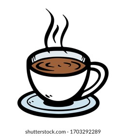 Taza de té o café dibujada a mano por vectores Ilustración