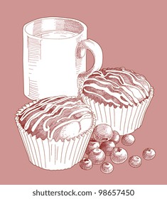 Vector Hand Drawn Cupcakes