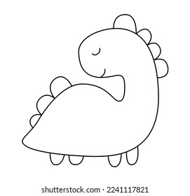 Vector hand drawn cute baby dinosaur illustration. Funny cartoon dino. Doodle design for girls or boys, kids. Children illustration for fashion clothes, poster, banner.