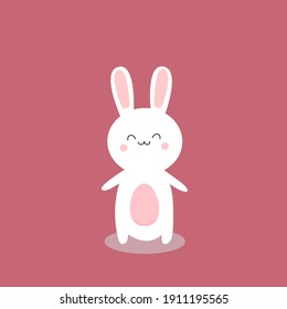 Vector hand drawn cute bunny. Cute childish poster. Poster on the wall. Children's postcard. Happy easter. Easter bunny