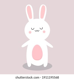 Vector hand drawn cute bunny. Cute childish poster. Poster on the wall. Children's postcard. Happy easter. Easter bunny