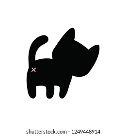Vector hand drawn cute cat's, Isolated illustration with lettering on white background