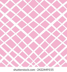 Vector hand drawn cute checkered pattern. Doodle Plaid geometrical simple texture. Crossing lines. Abstract cute delicate pattern ideal for fabric, textile, wallpaper.