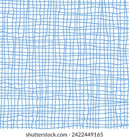 Vector hand drawn cute checkered pattern. messy small Doodle Plaid geometrical simple texture. Crossing lines. Abstract cute delicate pattern ideal for fabric, textile, wallpaper.