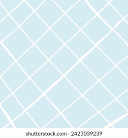 Vector hand drawn cute checkered pattern. Plaid geometrical simple texture. Crossing lines. Abstract cute delicate pattern ideal for fabric, textile, wallpaper