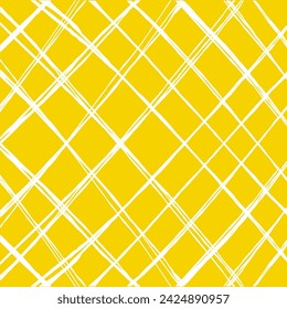 Vector hand drawn cute checkered pattern. Doodle Plaid geometrical simple texture. Crossing lines. Abstract cute delicate pattern ideal for fabric, textile, wallpaper.