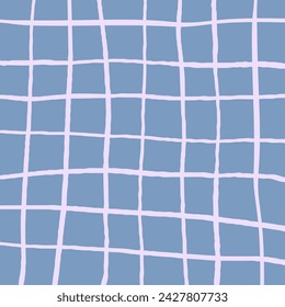 Vector hand drawn cute checkered pattern. Doodle Plaid geometrical simple texture. Crossing lines. Abstract cute delicate pattern ideal for fabric, textile, wallpaper.