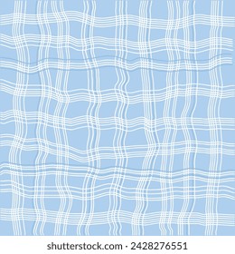 Vector hand drawn cute checkered pattern. Doodle Plaid geometrical simple texture. Crossing lines. Abstract cute delicate pattern ideal for fabric, textile, wallpaper.