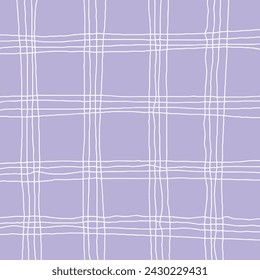 Vektor Hand gezeichnet niedliches Schachbrettmuster. Doodle Plaid geometrische einfache Textur. Überqueren von Linien. Abstrakte niedliche zarte Muster ideal für Stoff, Textil, Tapete.