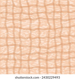 Vector hand drawn cute checkered pattern. Doodle Plaid geometrical simple texture. Crossing lines. Abstract cute delicate pattern ideal for fabric, textile, wallpaper.