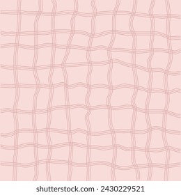 Vector hand drawn cute checkered pattern. Doodle Plaid geometrical simple texture. Crossing lines. Abstract cute delicate pattern ideal for fabric, textile, wallpaper.