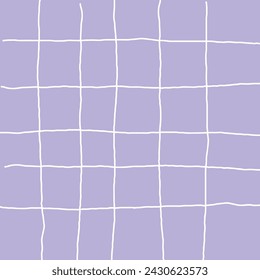 Vector hand drawn cute checkered pattern. Doodle Plaid geometrical simple texture. Crossing lines. Abstract cute delicate pattern ideal for fabric, textile, wallpaper.