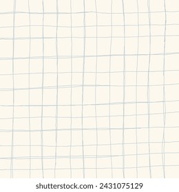 Vector hand drawn cute checkered pattern. Doodle Plaid geometrical simple texture. Crossing lines. Abstract cute delicate pattern ideal for fabric, textile, wallpaper.